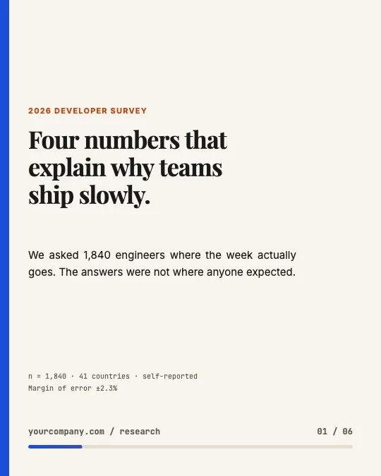 Carousel cover: Four numbers that explain why teams ship slowly.